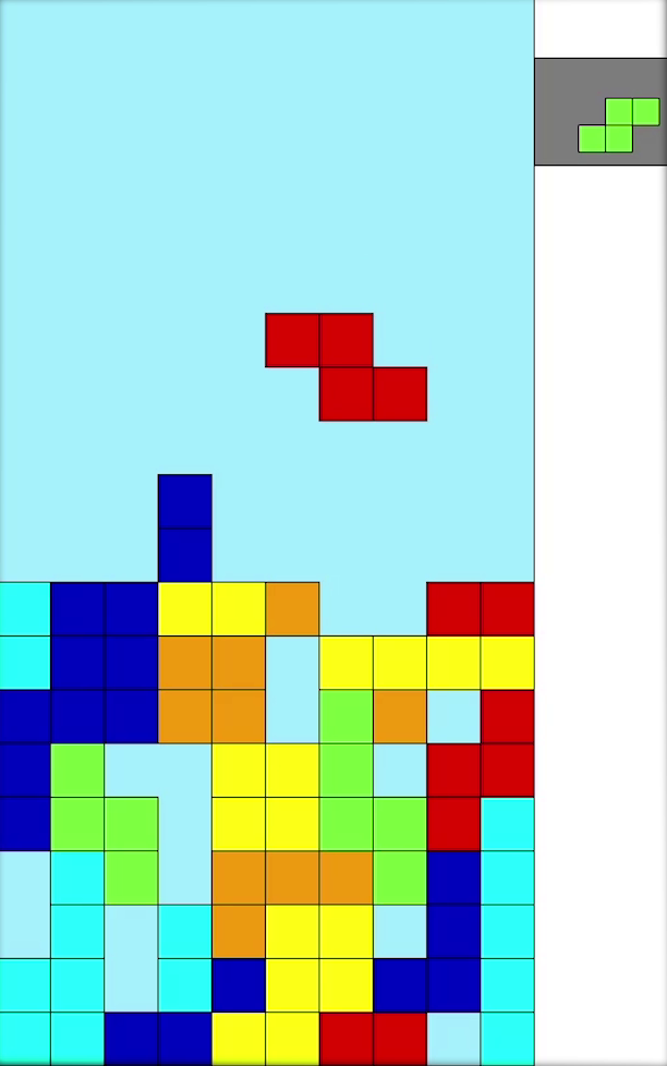 A screenshot of the Tetris game